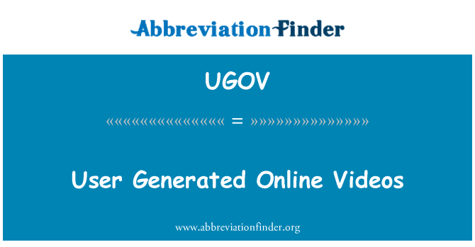 UGOV: उपयोगकर्ता उत्पन्न ऑनलाइन वीडियो