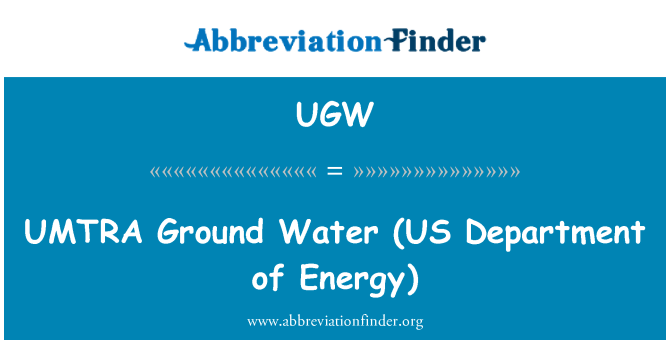 UGW: UMTRA podzemnej vody (US Department of Energy)