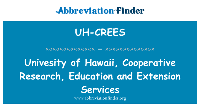 UH-CREES: Univesity Hawaii, kowopere rechèch ki fèt, edikasyon ak sèvis ekstansyon
