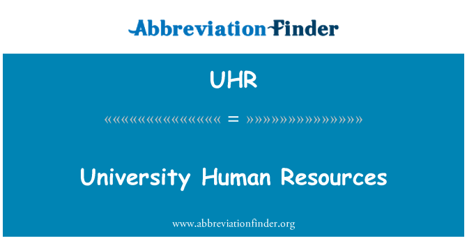 UHR: Recursos humanos de la Universidad