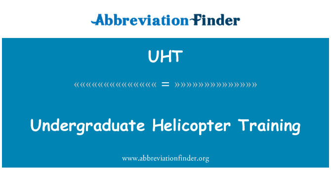UHT: Formação de graduação helicóptero