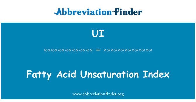 UI: Maščobne kisline Unsaturation indeks