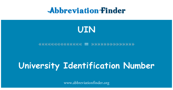 UIN: Universität-Identifikationsnummer