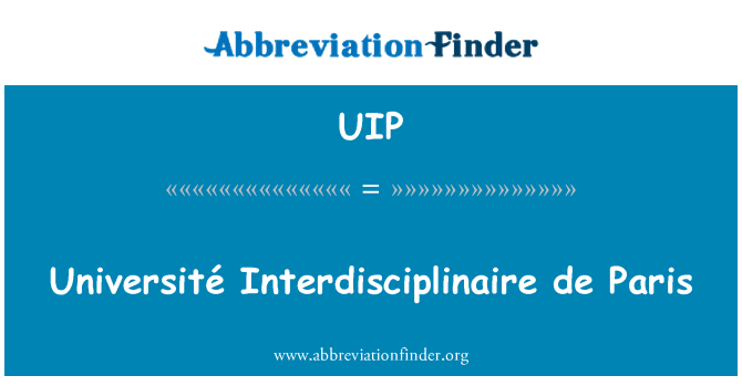 UIP: Interdisciplinaire Université de Paris