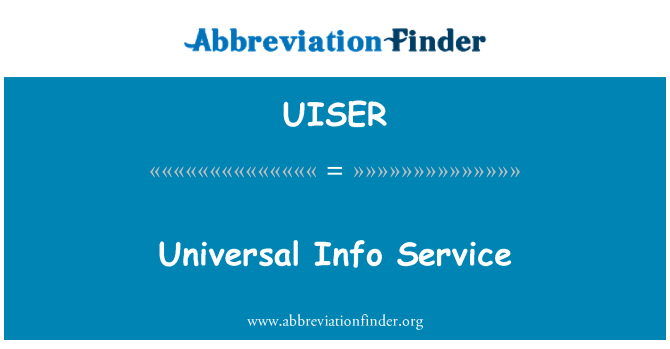 UISER: Inivèsèl enfòmasyon sou sèvis