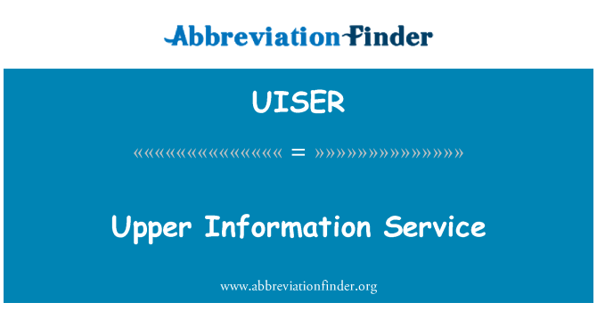 UISER: Bovenste informatieservice