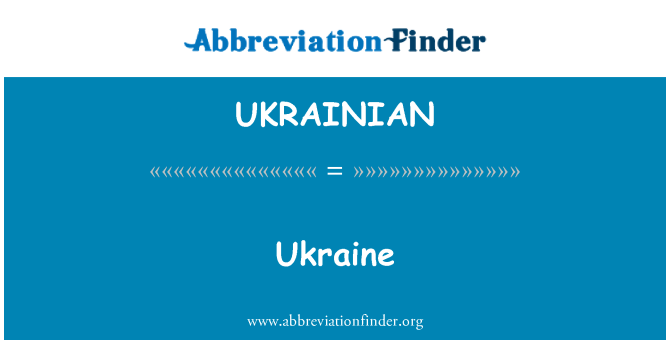 UKRAINIAN: Ukraina