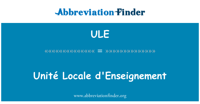ULE: Regionalne inspiracje d'Enseignement