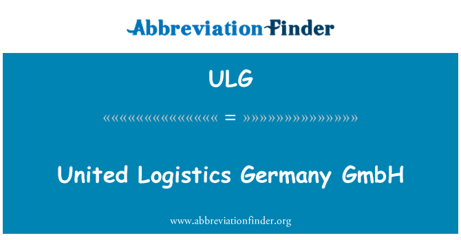 ULG: Logistics ενωμένη Γερμανία GmbH