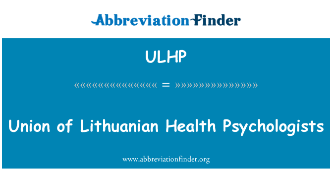 ULHP: Uniunea de sănătate Lituaniană psihologi