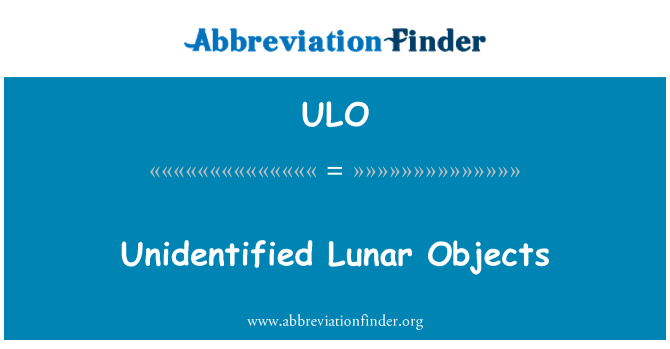 ULO: Unidentified lunarni predmetov