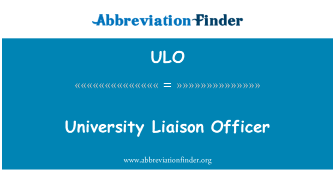 ULO: University Liaison Officer