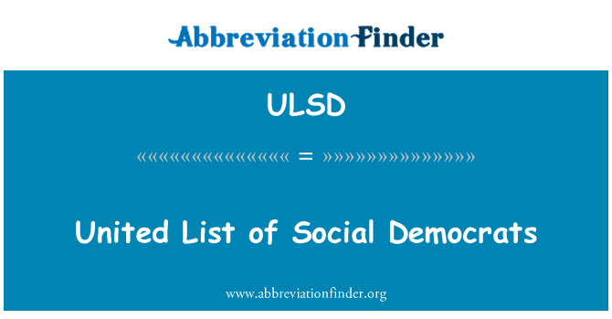 ULSD: Sjednocená seznam sociálních demokratů