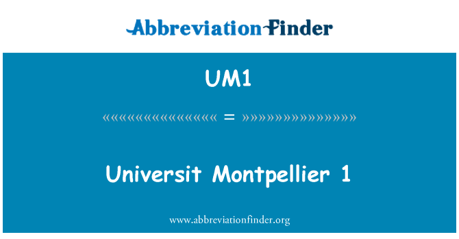 UM1: Universit Montpellier 1