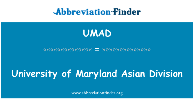 UMAD: University of Maryland asiatiske Division