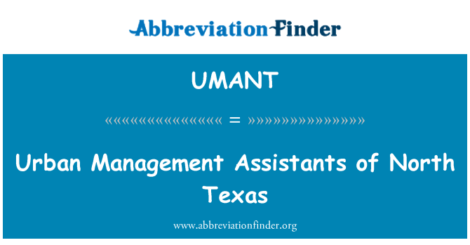 UMANT: Urban Management assistenter i Nord-Texas