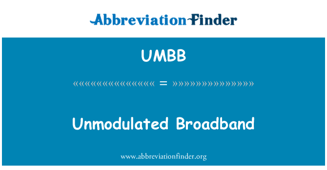 UMBB: Unmodulated високошвидкісне підключення