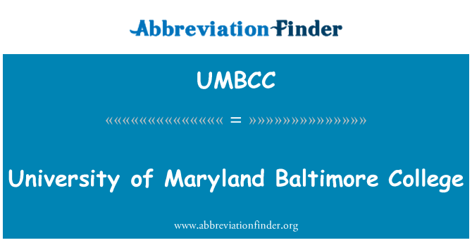 UMBCC: University of Maryland Baltimore Kolej