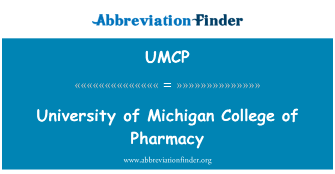 UMCP: Kulleġġ tal-farmaċija Università ta ' Michigan