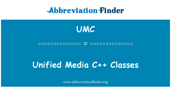 UMC: Unified Media C++ Classes