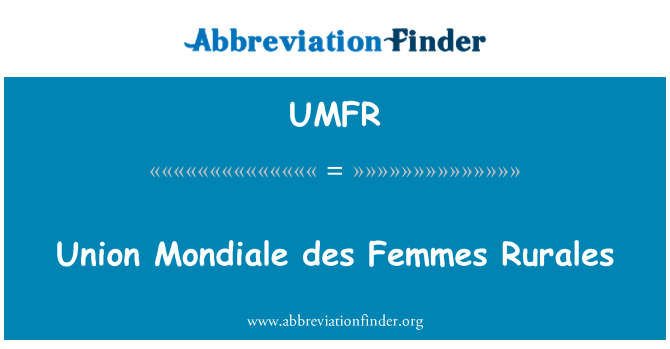 UMFR: 联盟的短波 des Femmes 取代