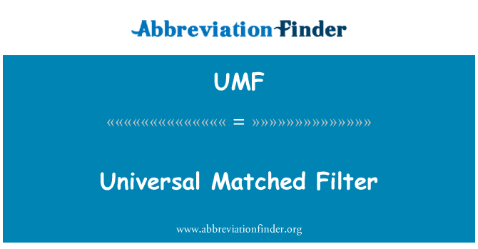 UMF: Univerzální odpovídající filtru