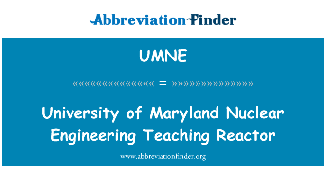 UMNE: University of Maryland nukleare Technik Lehre Reaktor