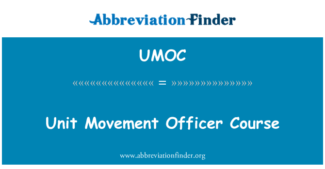 UMOC: Kors ta ' l-uffiċjal tal-moviment tal-unità