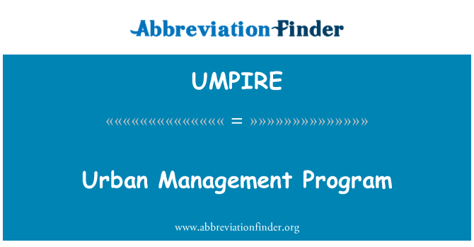 UMPIRE: Programma di gestione urbana
