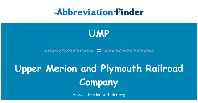 UMP: Zgornji Merion in Plymouth Railroad Company