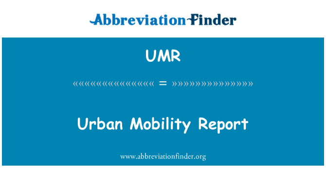 UMR: Rörlighet i städer rapport