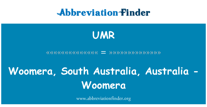UMR: Woomera, fl-Awstralja, l-Awstralja - Woomera