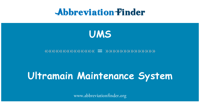 UMS: Ultramain údržba systému