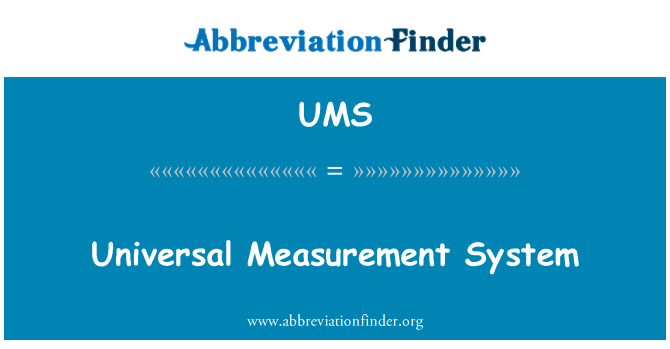 UMS: Sistema di misura universale