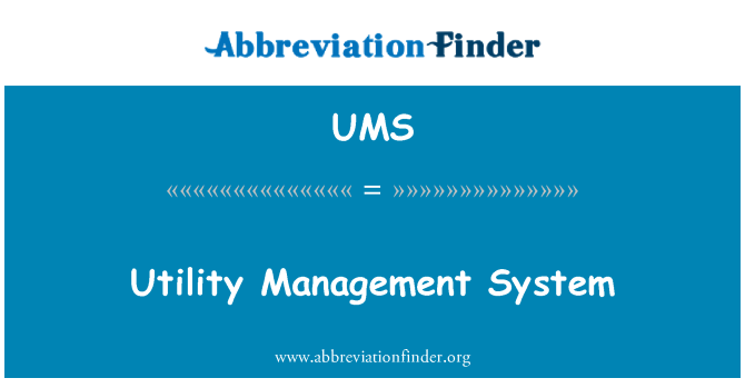 UMS: System Rheoli cyfleustodau