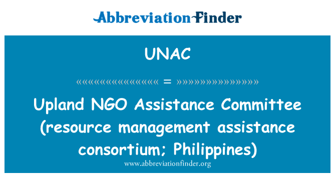 UNAC: Aukštuma NVO paramos komiteto (išteklių valdymo paramos konsorciumas; Filipinai)