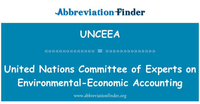 UNCEEA: Pwyllgor y Cenhedloedd Unedig o arbenigwyr ar gyfrifyddu amgylcheddol-economaidd