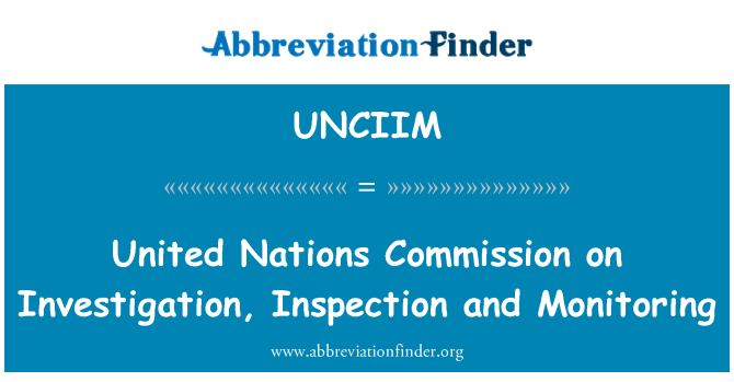 UNCIIM: United Nations Commission on penyelidikan, inspeksi dan pemantauan