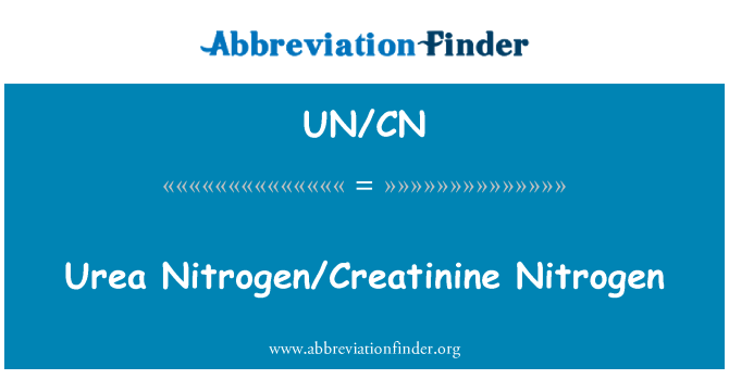 UN/CN: Uree Nitrogen/creatinina azot