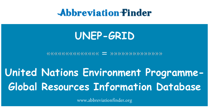 UNEP-GRID: Bazy danych programu globalne zasoby środowiska Narodów Zjednoczonych