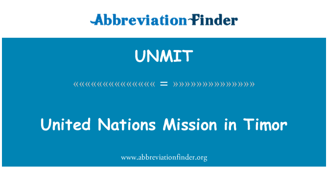 UNMIT: ภารกิจที่สหประชาชาติในติมอร์