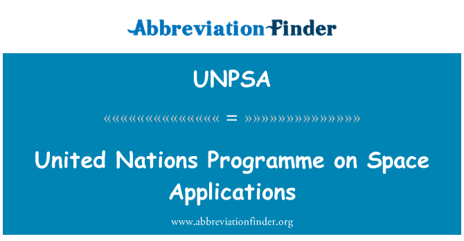 UNPSA: Programm tan-Nazzjonijiet Uniti dwar l-applikazzjonijiet ta ' l-ispazju