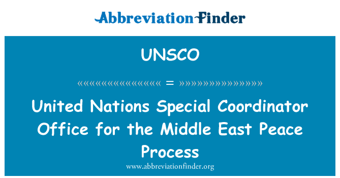 UNSCO: Zvláštní koordinátor úřadu Organizace spojených národů pro mírový proces na Blízkém východě