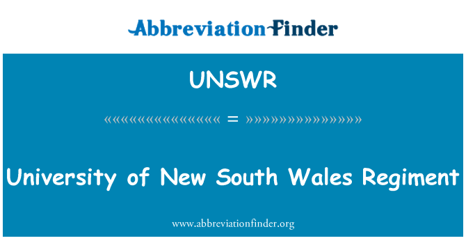 UNSWR: Ülikooli uus-Lõuna-Walesi rügement
