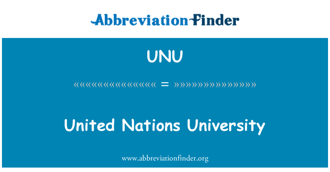 UNU: United Nations University