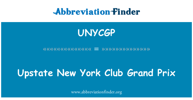 UNYCGP: New Yorkin osavaltion pohjoisosassa Club Grand Prix