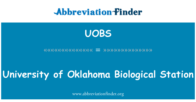 UOBS: University of Oklahoma biologické stanice