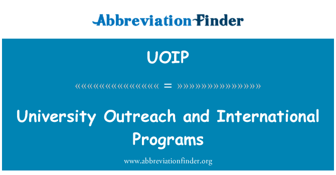 UOIP: לקירוב באוניברסיטה ותוכניות בינלאומיות