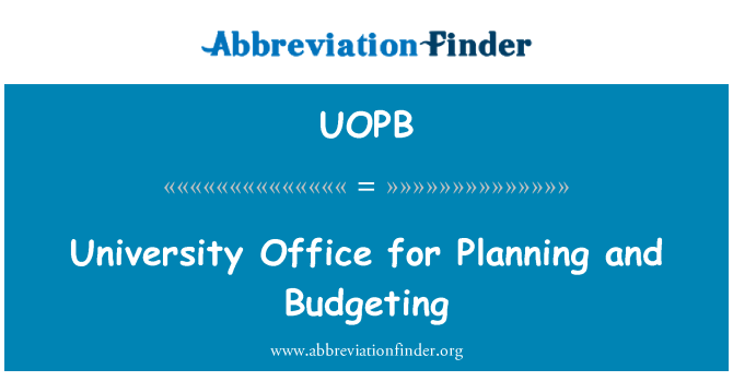 UOPB: אוניברסיטת Office עבור תכנון ותקציבים