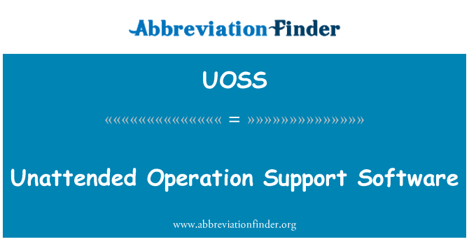 UOSS: Không giám sát hoạt động hỗ trợ phần mềm
